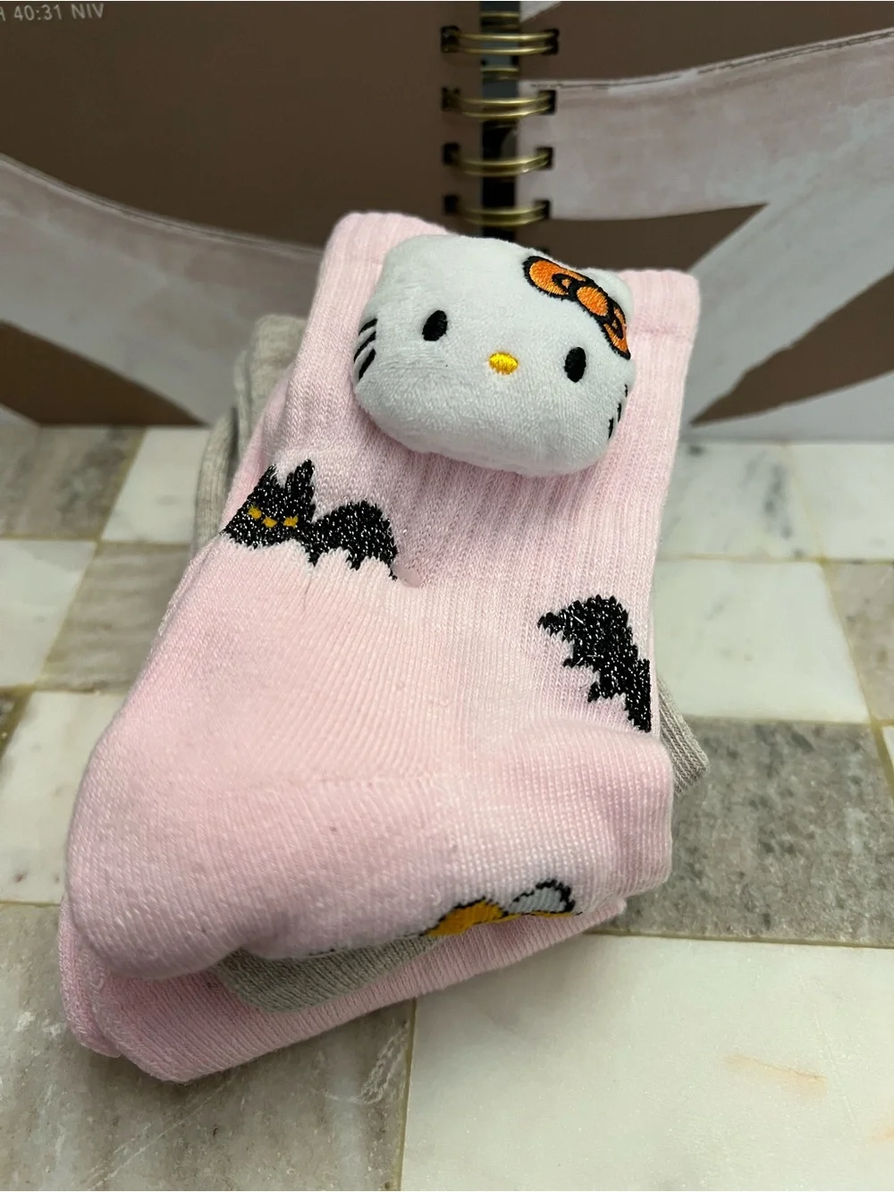 Sanrio Hello Kitty Halloween Ankle Socks - Pink & Gray - 3-Pack